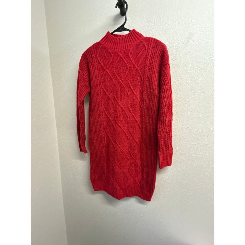LOFT Red Women’s Sweater Knit Ribbed Dress Size XS